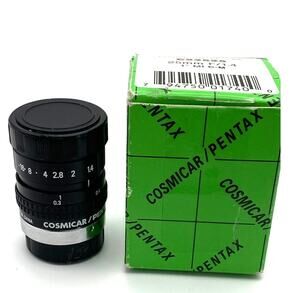 Cosmicar Pentax C22525 25mm f/1.4 TV Lens C-Mount w/ Box Caps Japan